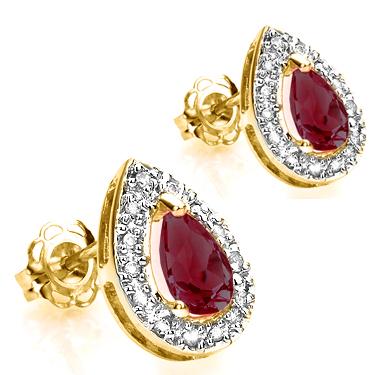 Close-up of 1.0 Carat Ruby Gemstones with Diamond Accents