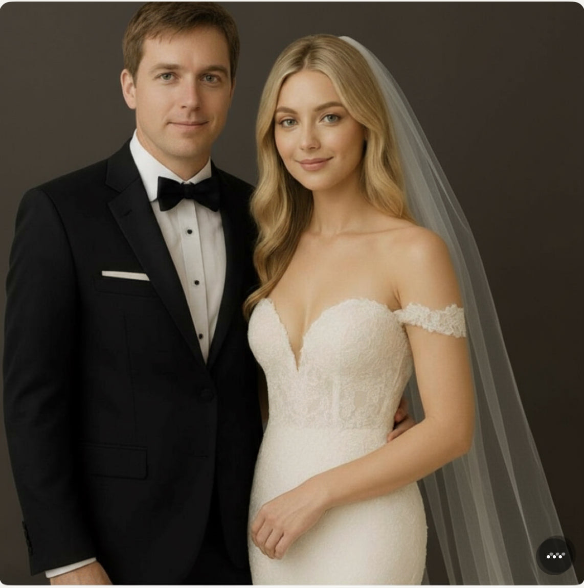 Glitter Off Shoulder Sheer Bodice Mesh Mermaid Wedding Gown