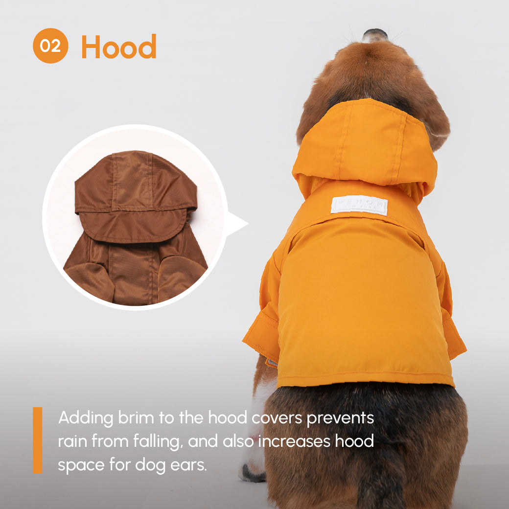 "Tribeca Adjustable Velcro Dog Raincoat - Egg Yolk | Waterproof"