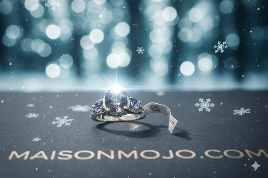 "Twilight Fire" Ring: Rare Tanzanite & Iridescent Rainbow Topaz - Size 7