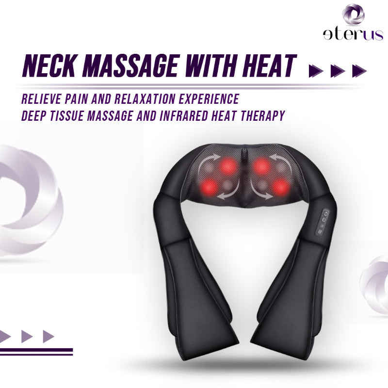 "Professional Shiatsu Neck & Shoulder Massager with Heat - Deep Tissue Pain Relief"
