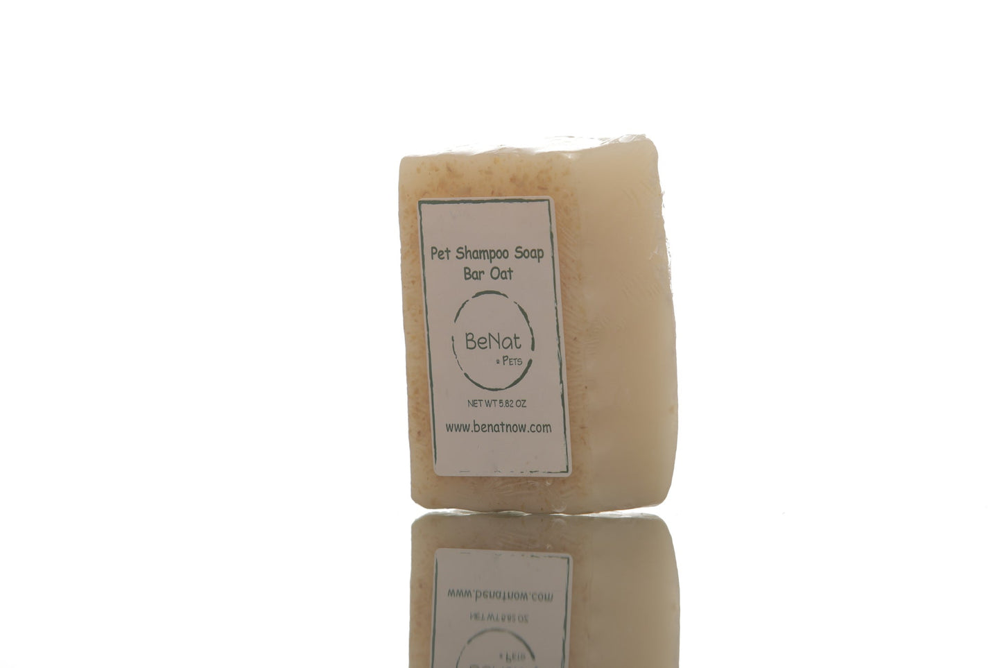 BeNet's Bar of soap with a label on a white mirrored background