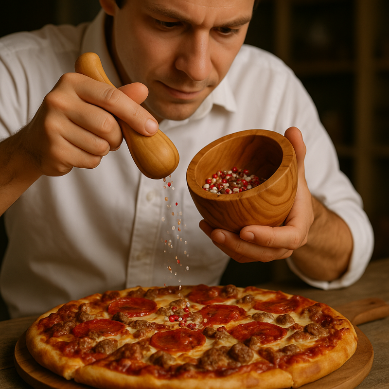 Craftsman spicing up pizza for video ad