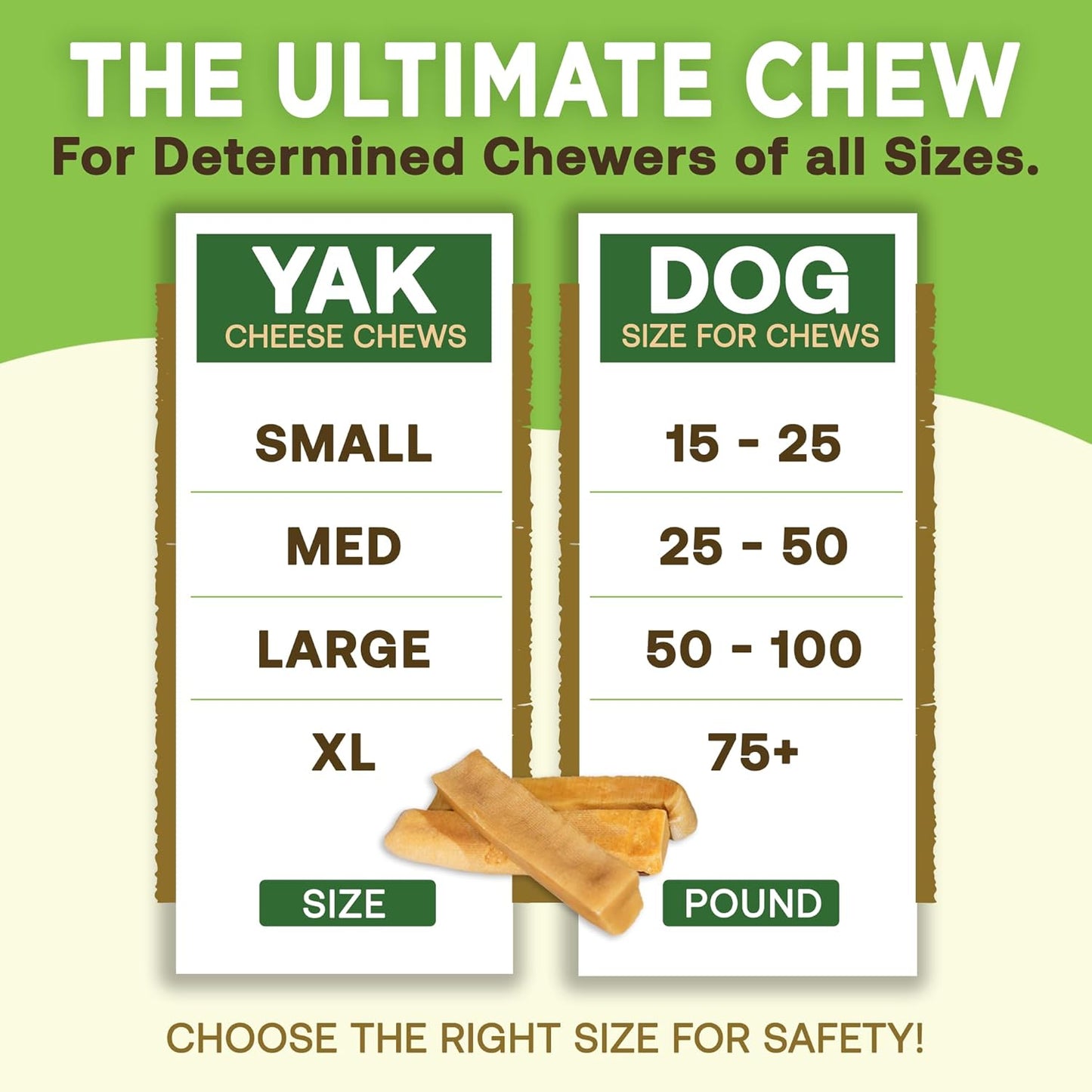 Gold Yak Chews for Medium Dogs - Long-Lasting Natural Himalayan Treats (3 Pack)