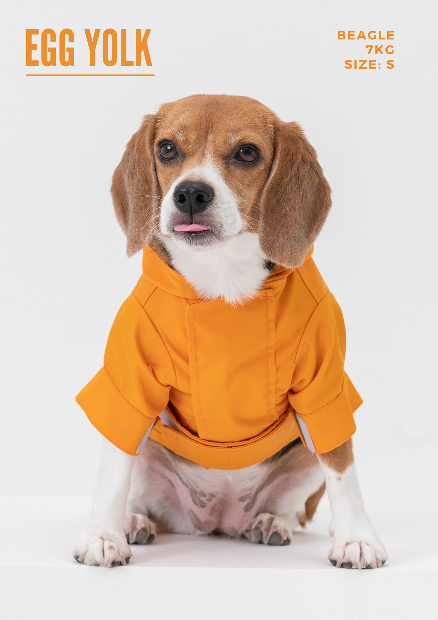 "Tribeca Adjustable Velcro Dog Raincoat - Egg Yolk | Waterproof"