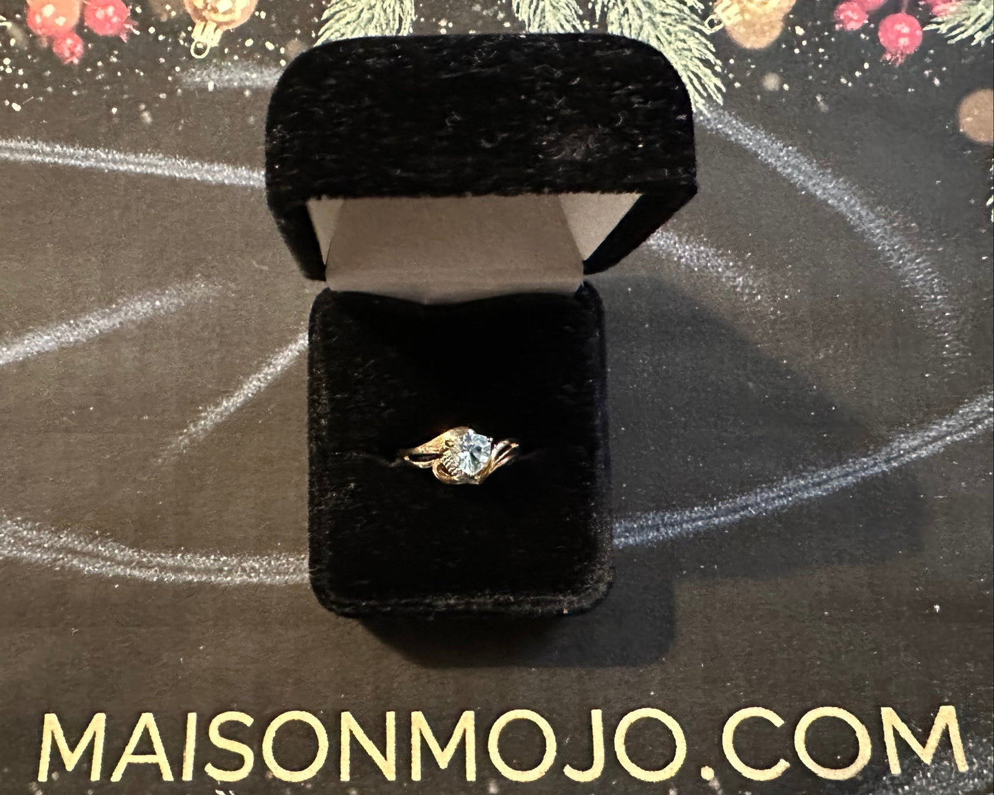 The "Azure Horizon" Ring: 1.0 CTW Trillion-Cut Swiss Blue Topaz & Diamonds, Size 7 Designer Ring