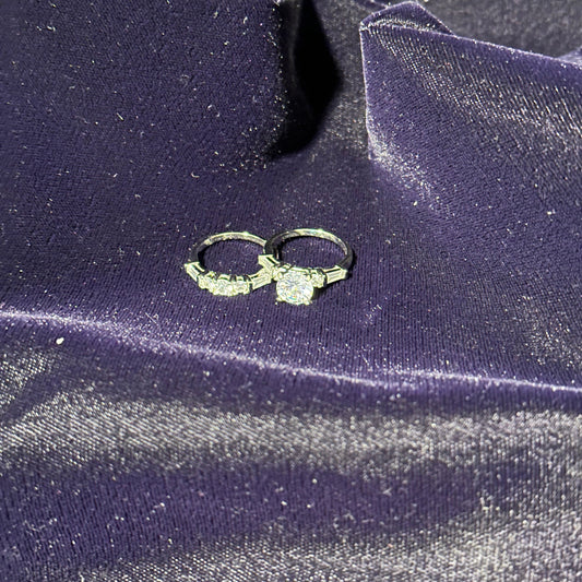 The "Enchanted Promise" Halo Bridal Set | Sterling Silver & Brilliant Accents