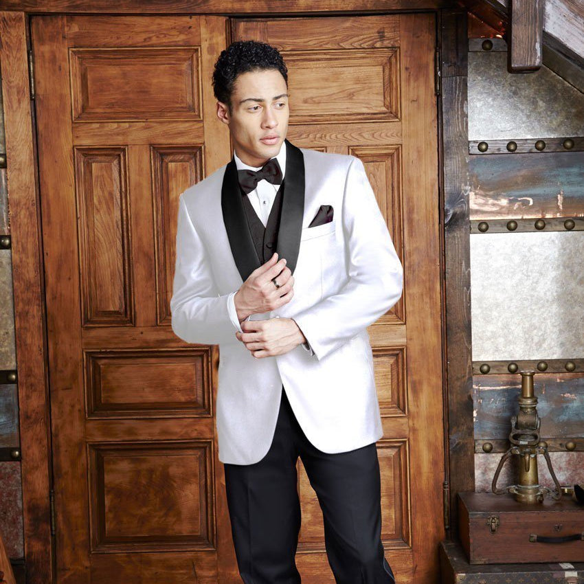 The "Bradford" White Elegance Tuxedo Jacket