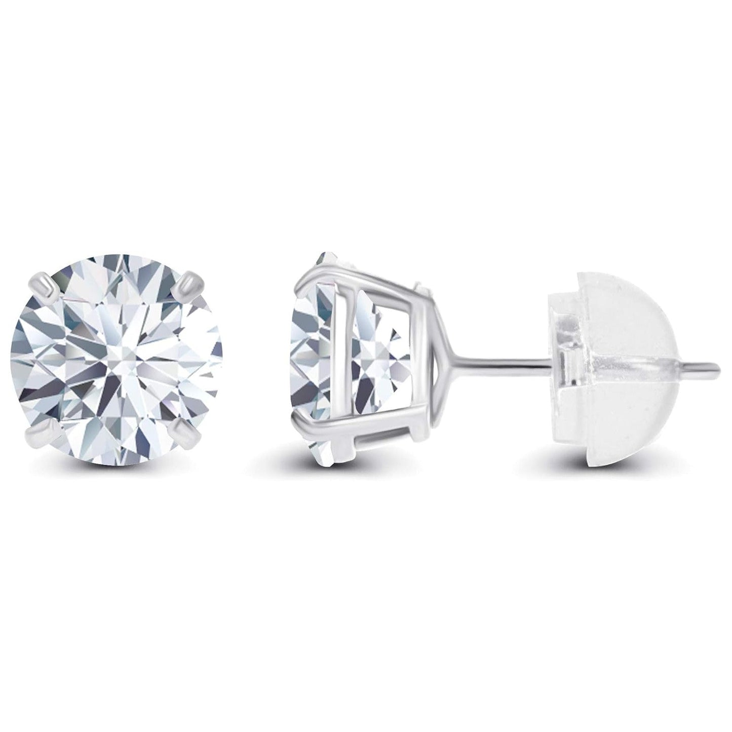 Pure Light 1.50 ctw AGI Certified Diamond Stud Earrings in 14K white Gold