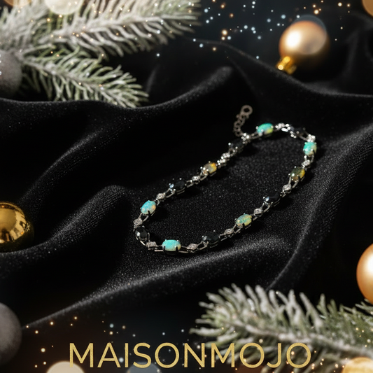 Opal bracelet diagonal Christmas velvet