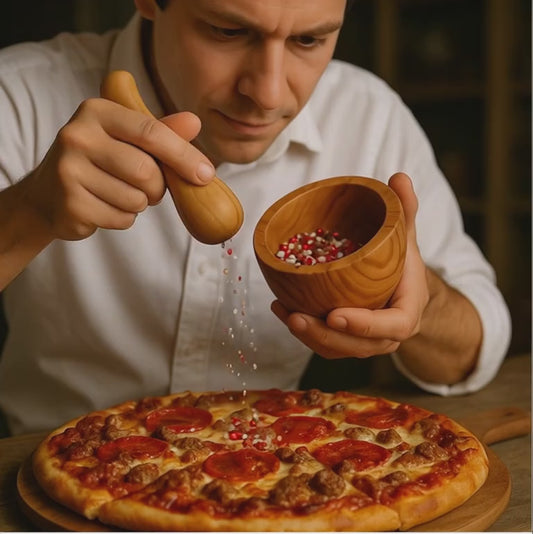 The "Rustic Artisan" Olive Wood Mortar & Pestle