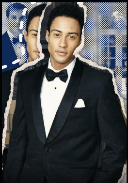 A man in The "London" Classic Black Tuxedo Jacket with a bride in a video