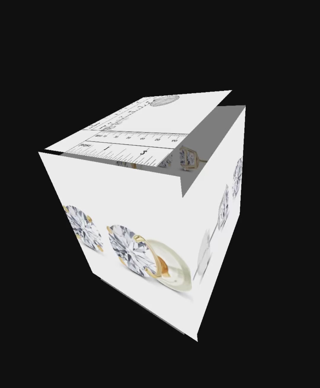 Video demonstration of Pure Light 1.50 ctw diamond studs cycling through light to show fire and brilliance. Video