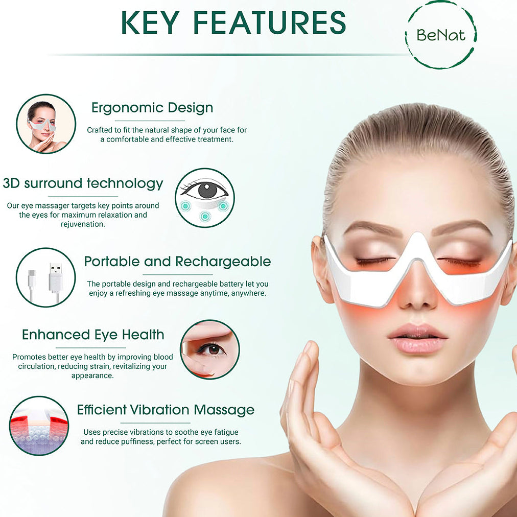 Under-Eye Red Light Therapy Skin Rejuvenation and Relaxation Massager