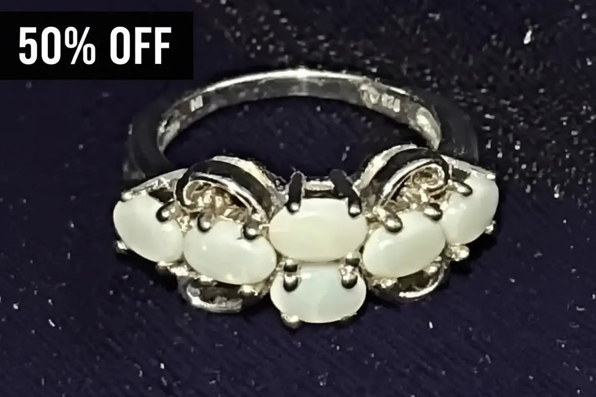 50% OFF | The "Winter Cloud" Minimalist Opal Ring (Size 8)