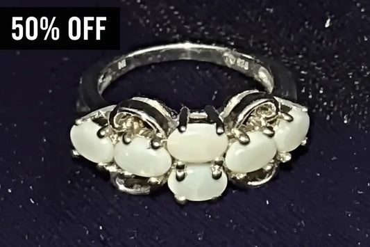 50% OFF | The "Winter Cloud" Minimalist Opal Ring (Size 8)
